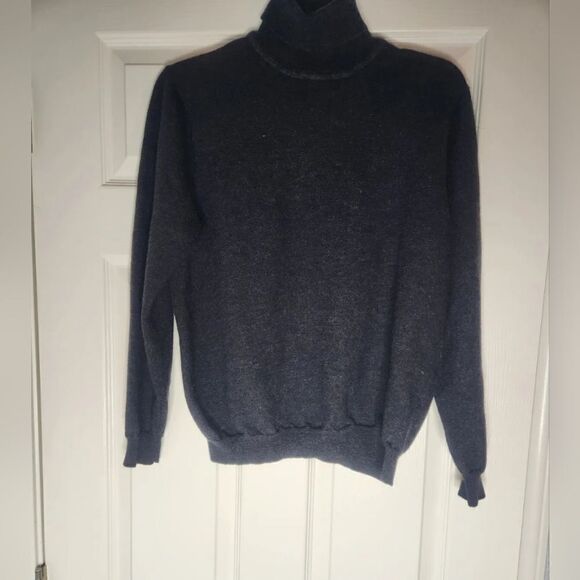 Eddie Bauer XL AnchorGray Fine Italian MerinoWool Lslv Turtleneck Women Sweater - Picture 1 of 5